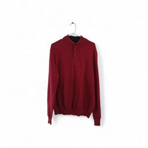 Brooks Brothers Cotton Cashmere Blend Henley Knit Sweater Mens L Quarter Button